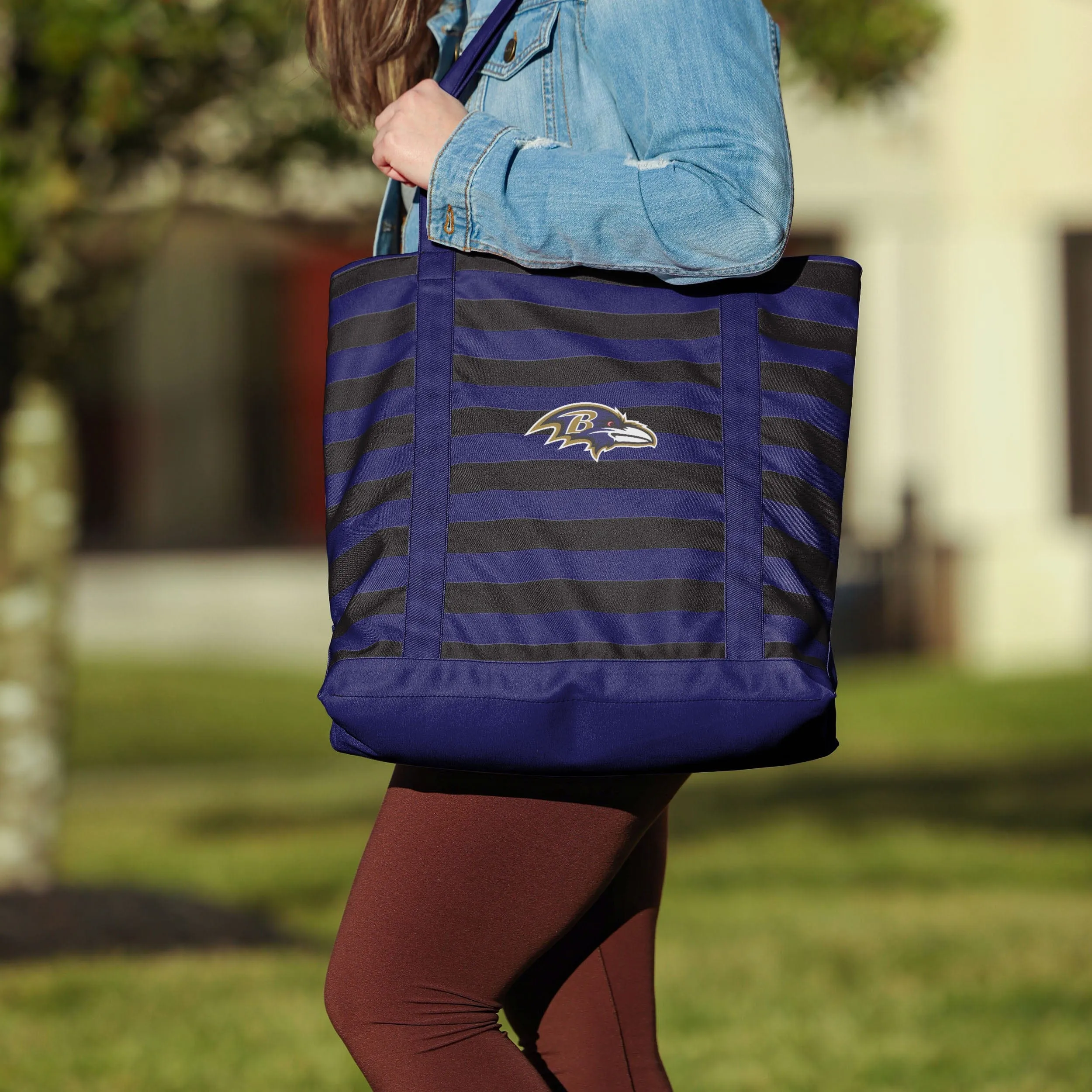 Baltimore Ravens Team Stripe Canvas Tote Bag