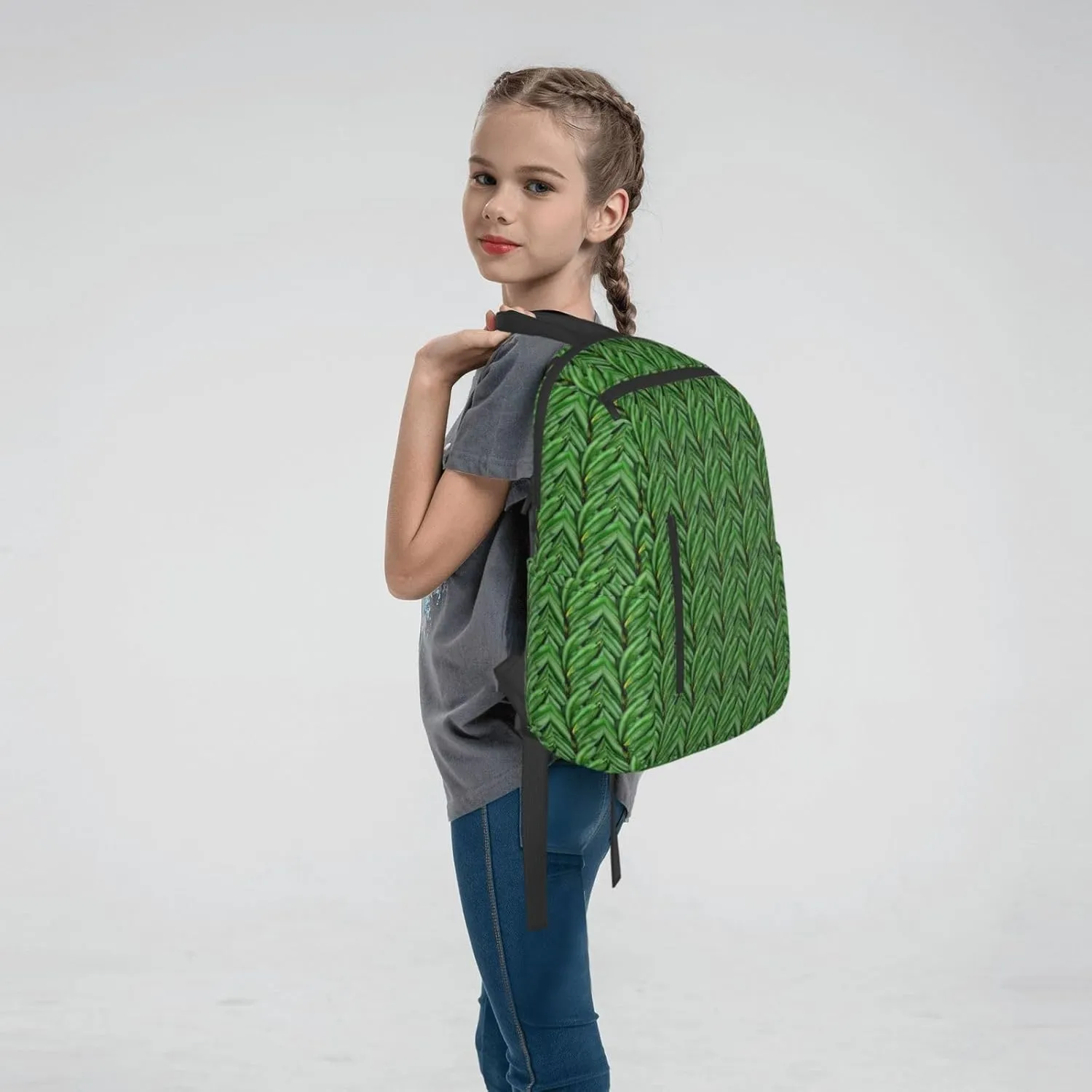 Banana Leaf Green Print Simple And Lightweight Leisure Backpack, Men'S And Women'S Fashionable Travel Backpack