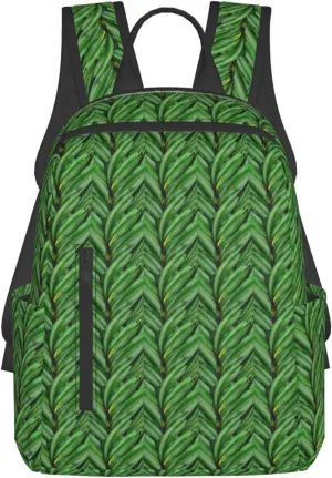 Banana Leaf Green Print Simple And Lightweight Leisure Backpack, Men'S And Women'S Fashionable Travel Backpack