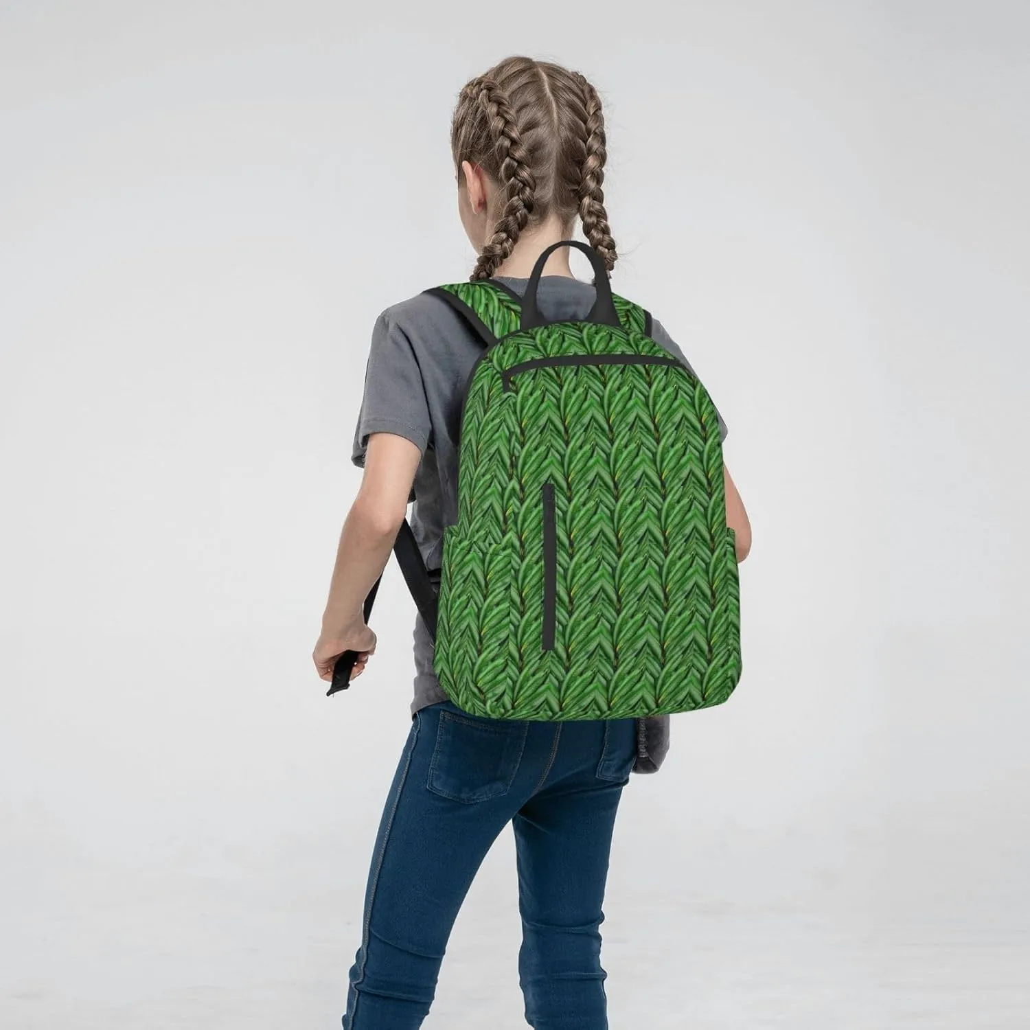 Banana Leaf Green Print Simple And Lightweight Leisure Backpack, Men'S And Women'S Fashionable Travel Backpack