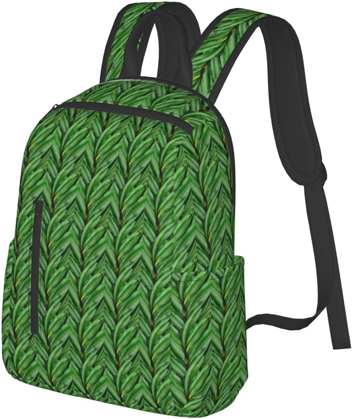 Banana Leaf Green Print Simple And Lightweight Leisure Backpack, Men'S And Women'S Fashionable Travel Backpack