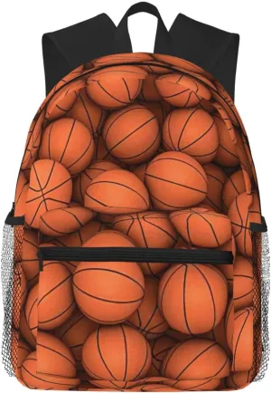 Basketball Orange print Lightweight and comfortable backpack Casual Laptop Backpack for Travel Hiking