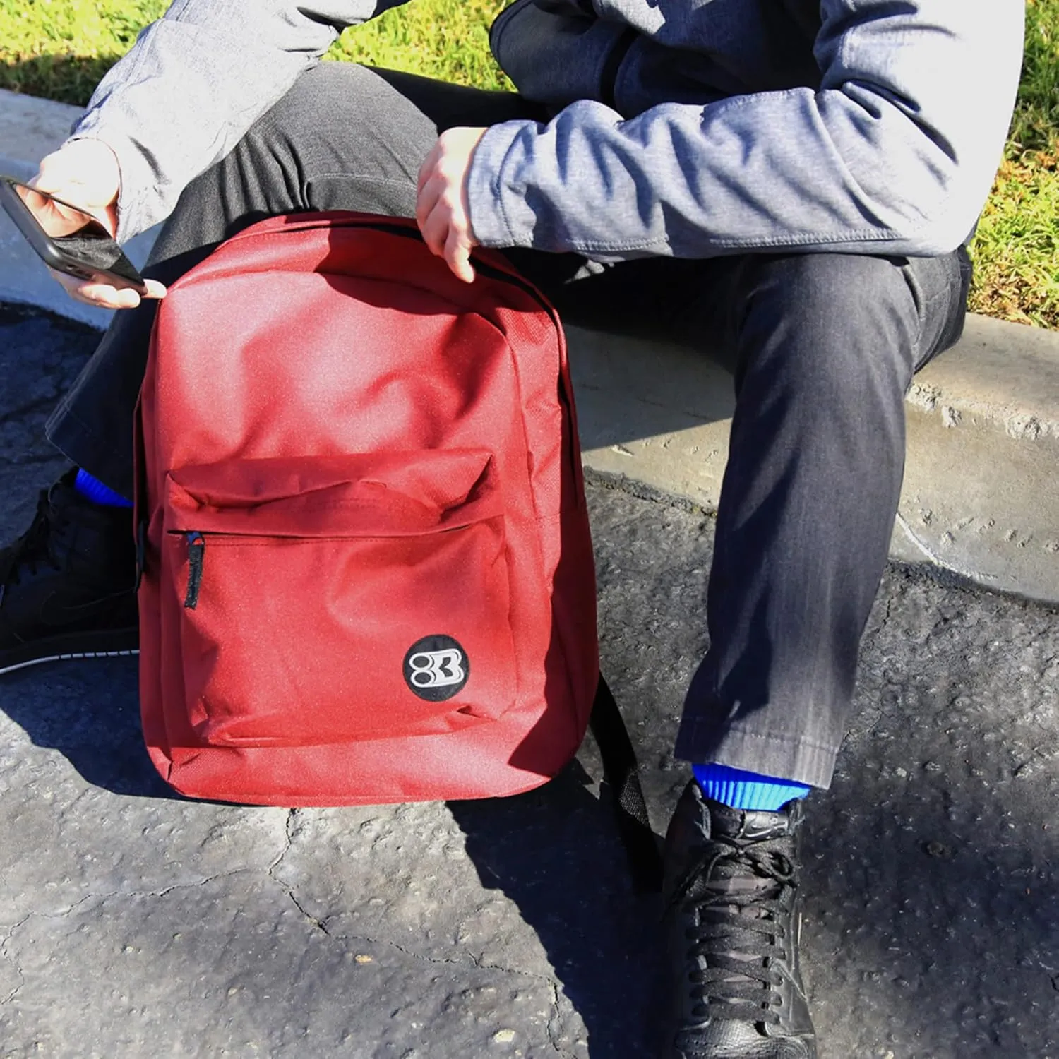BAZIC School Backpack 17" Blue, Lightweight School Bag Padded Back & Adjustable Strap for Students, Travel Bag Fit A4 Notebook, 12-Pack