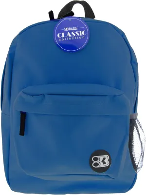 BAZIC School Backpack 17" Blue, Lightweight School Bag Padded Back & Adjustable Strap for Students, Travel Bag Fit A4 Notebook, 12-Pack
