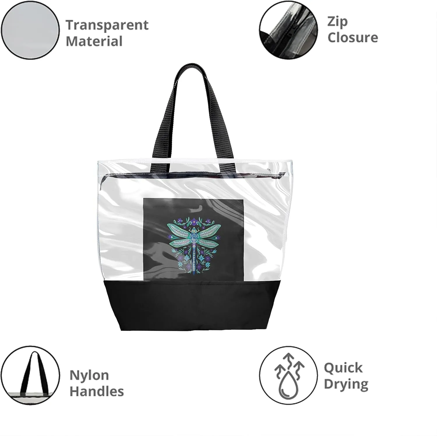 Beach Tote Bag Foldable Reusable Durable and Washable for Outdoor Travel Shopping Gym, Stadium
