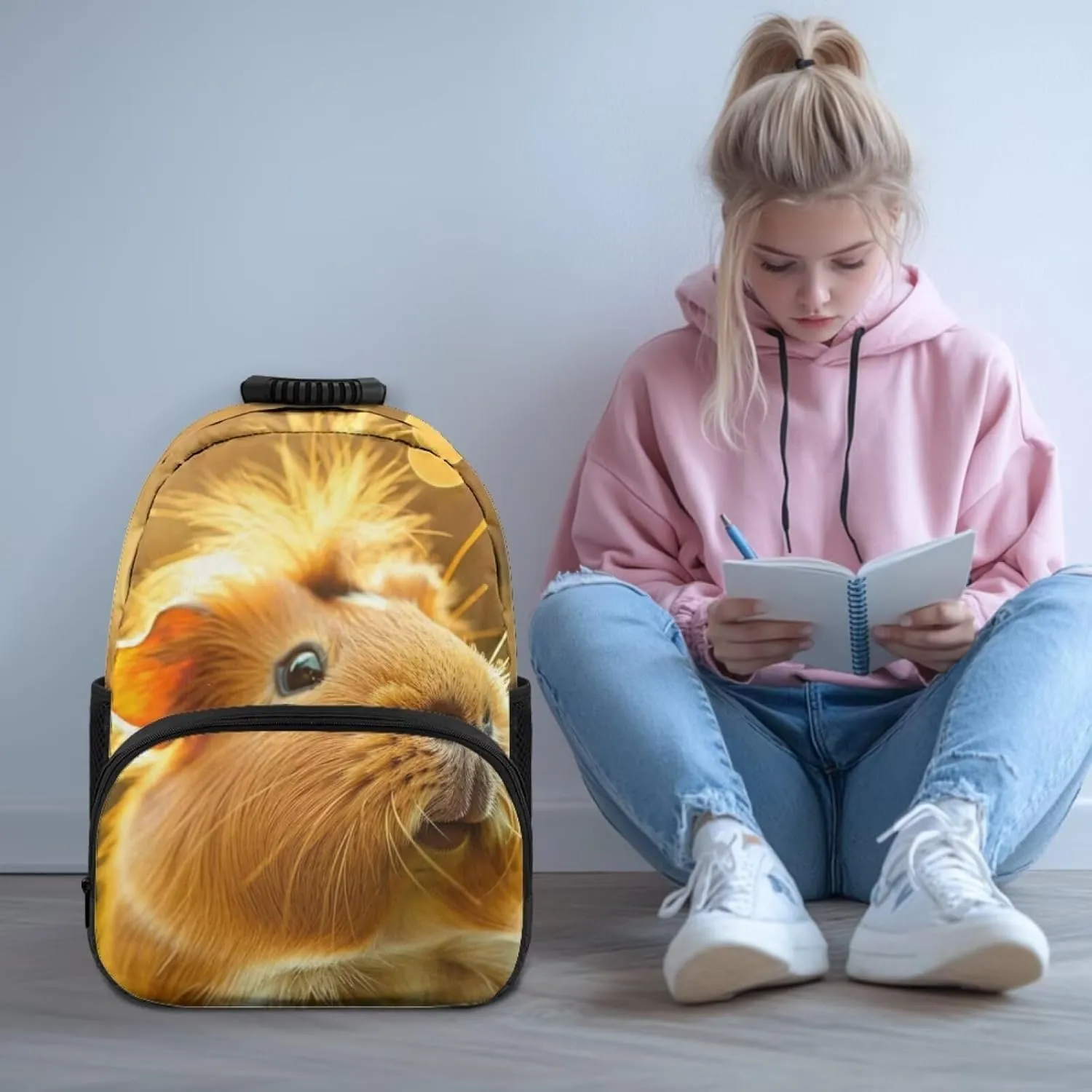 Beauty Collector Hamster Sunshine Backpacks Travel Laptop School Book Bag for Teens Kids
