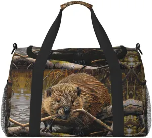 Beaver Working Foldable Travel Duffel Bag Tote Carry On Luggage Bag For Weekend Getaways, For Spontaneous Trips