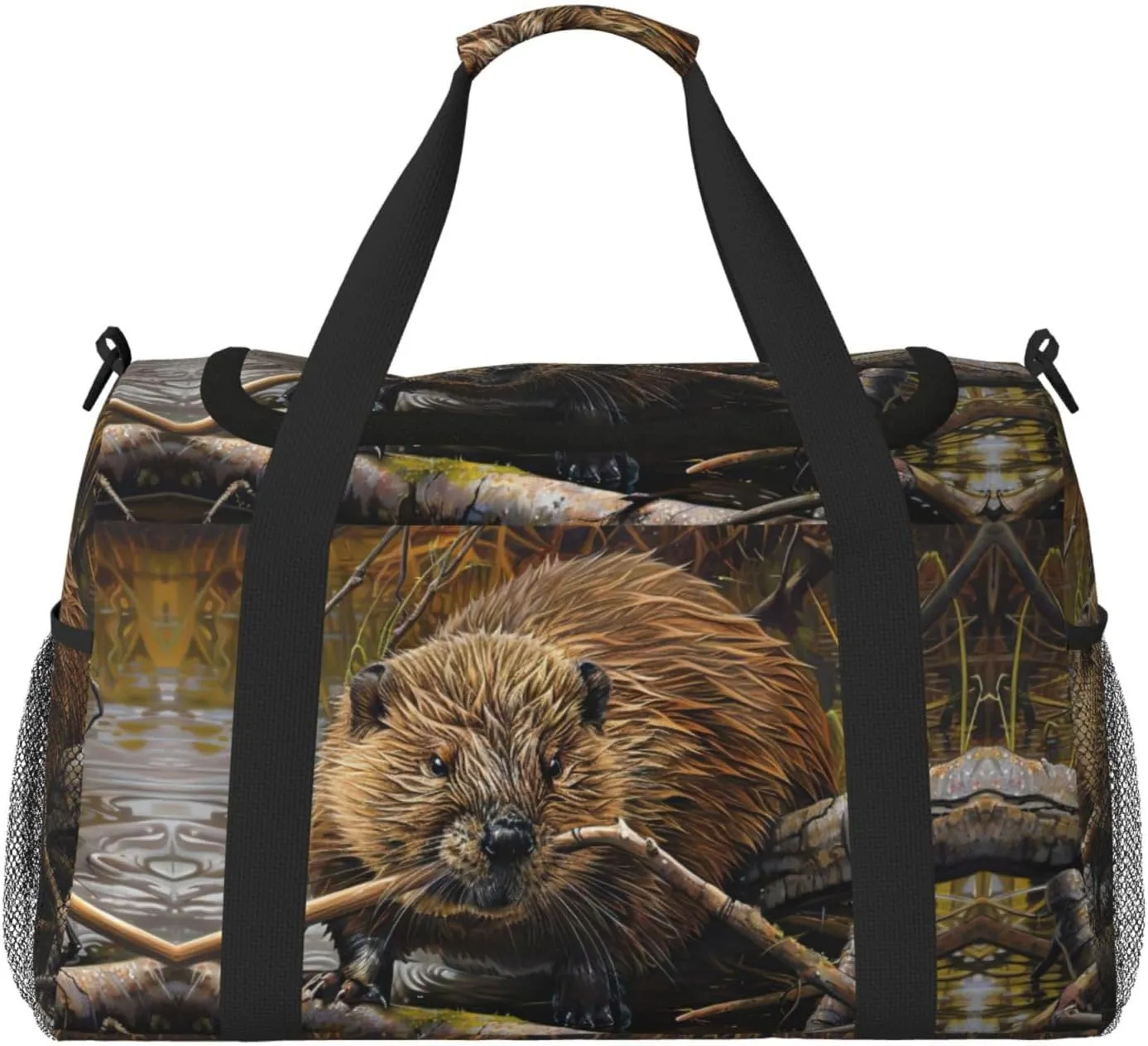 Beaver Working Foldable Travel Duffel Bag Tote Carry On Luggage Bag For Weekend Getaways, For Spontaneous Trips