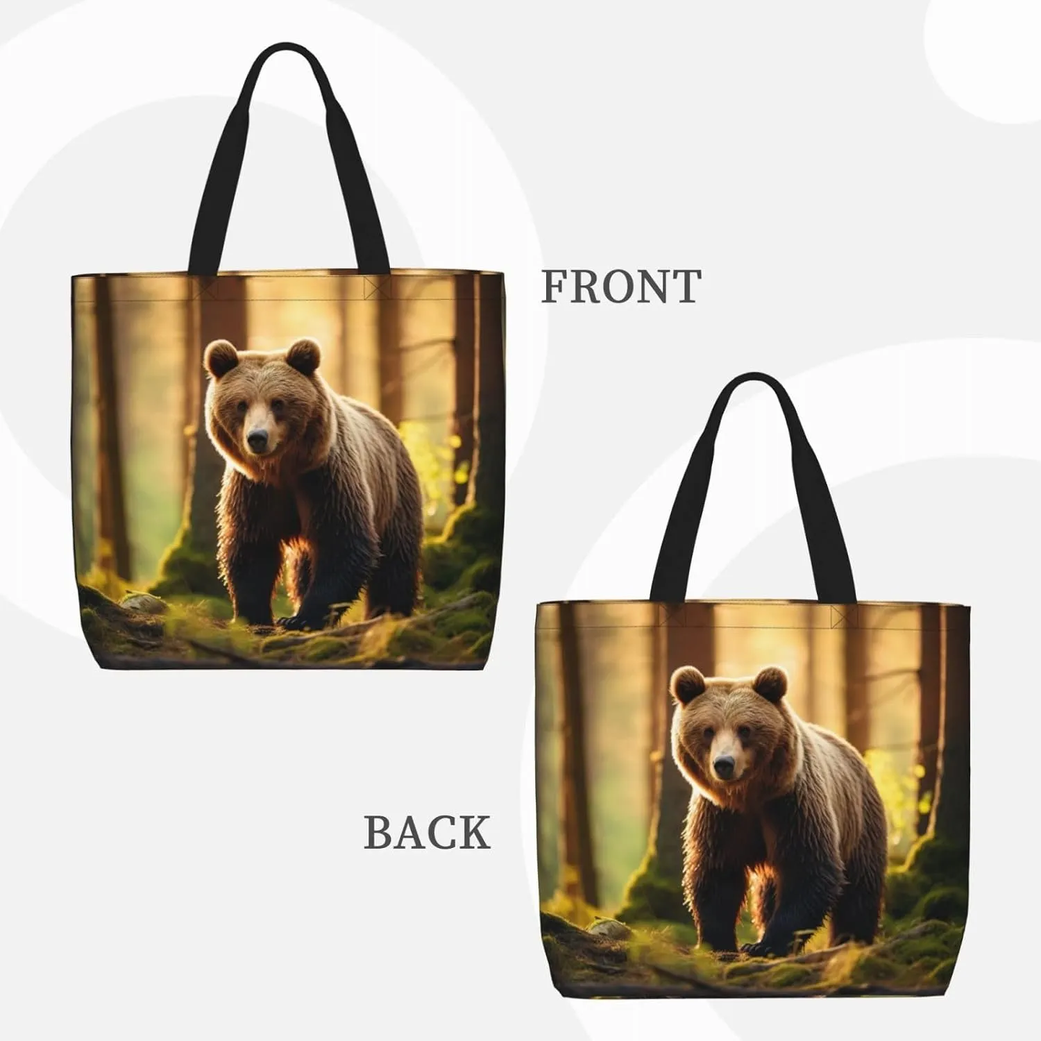Beaver Working2 Print Tote Bag Shoulde Bag Handbag Grocery Bags Reusable For Office Shopping Travel Casual Work Holiday