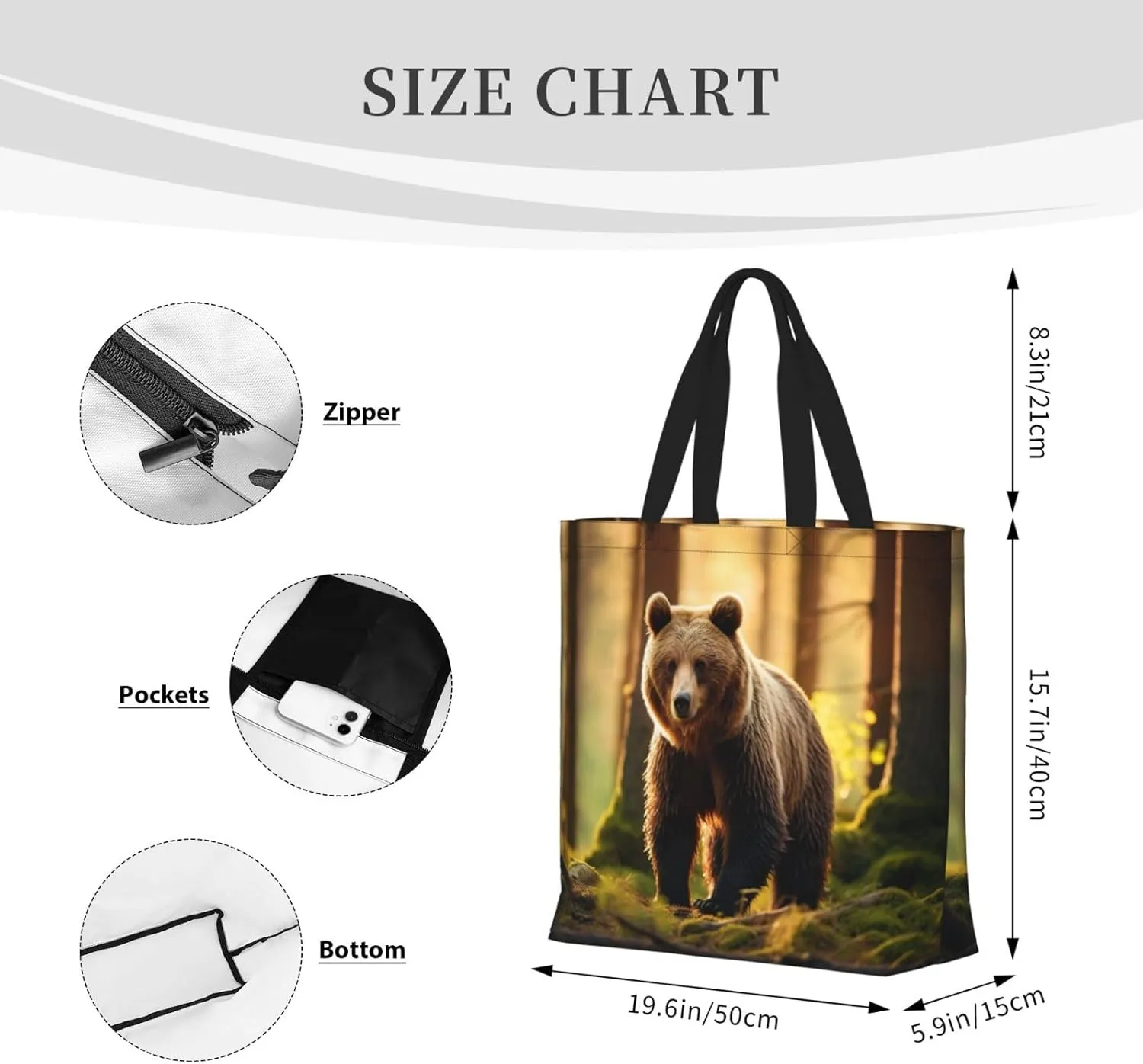 Beaver Working2 Print Tote Bag Shoulde Bag Handbag Grocery Bags Reusable For Office Shopping Travel Casual Work Holiday