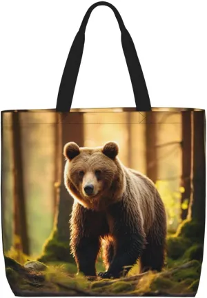 Beaver Working2 Print Tote Bag Shoulde Bag Handbag Grocery Bags Reusable For Office Shopping Travel Casual Work Holiday