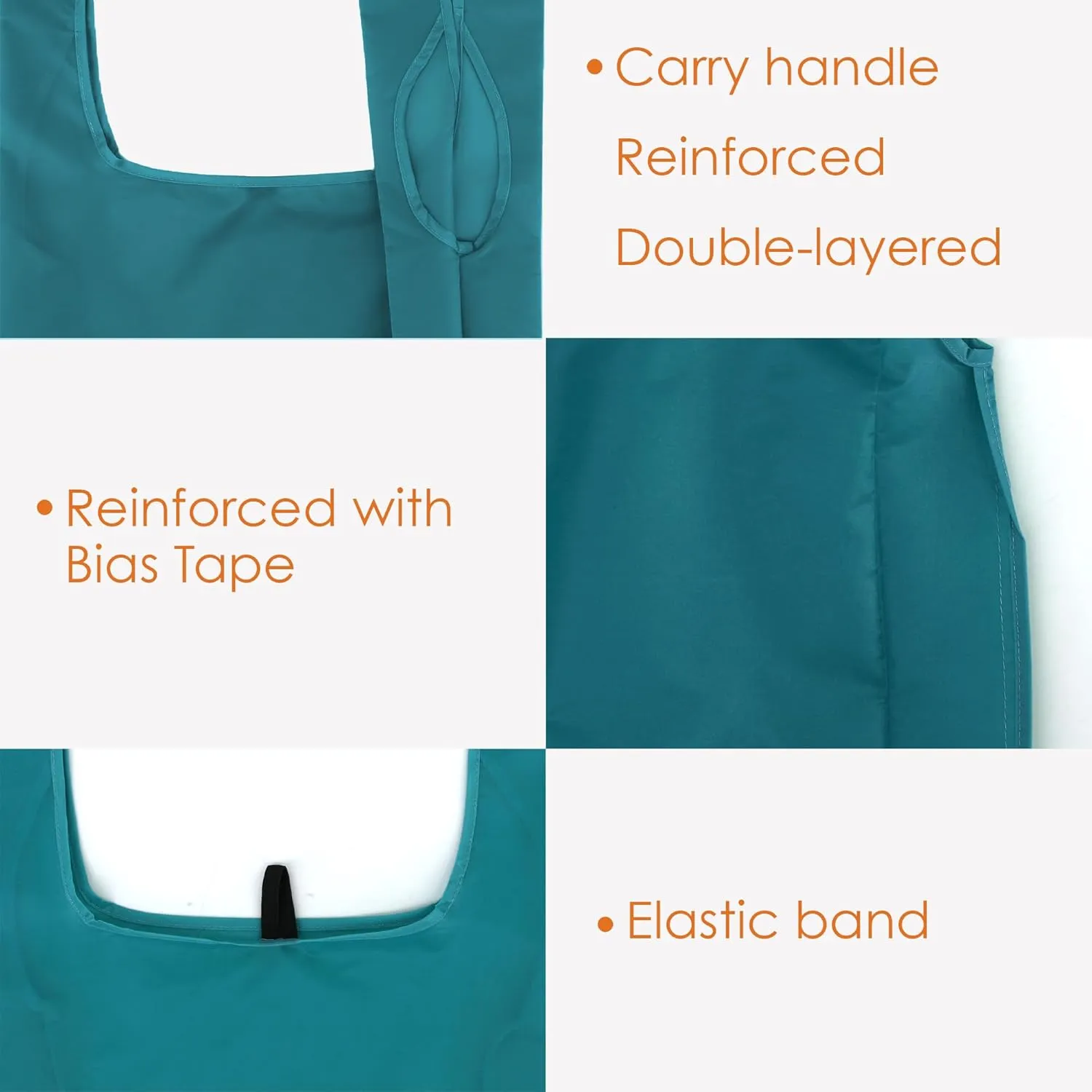 BeeGreen Navy Blue Reusable Grocery Bags 10 Pack Foldable Tote Bags With Handles Heavy Duty