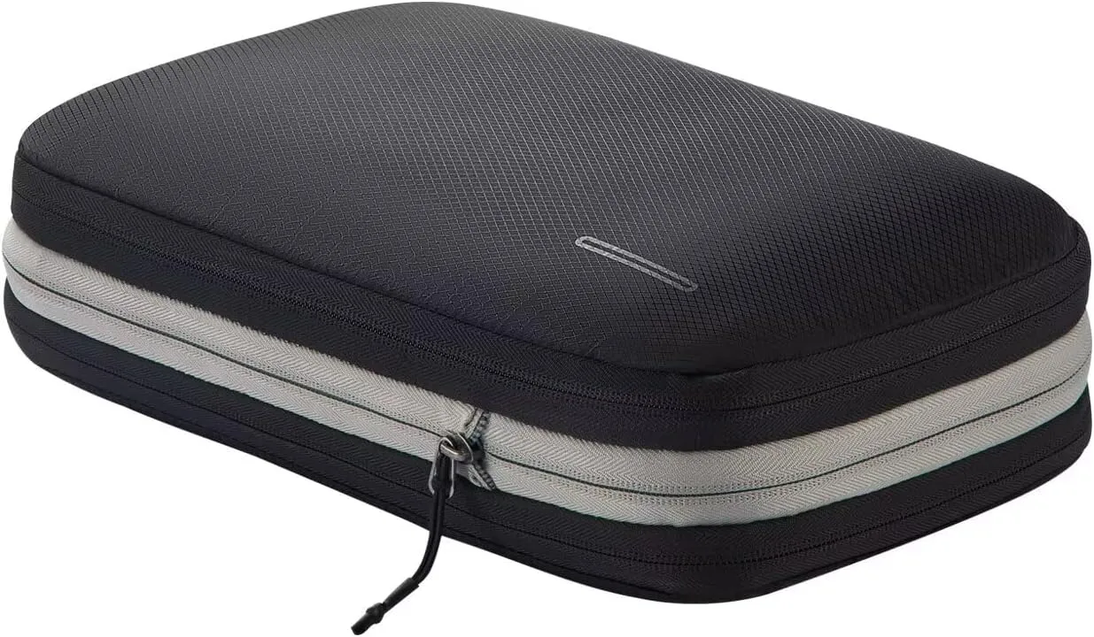 BeeNesting Compression Packing Cubes for travel carry on WaterProof Double Sided compressable packing bags for Carry on Suitcases Travel Essentials Bags 9L/BlackGray…