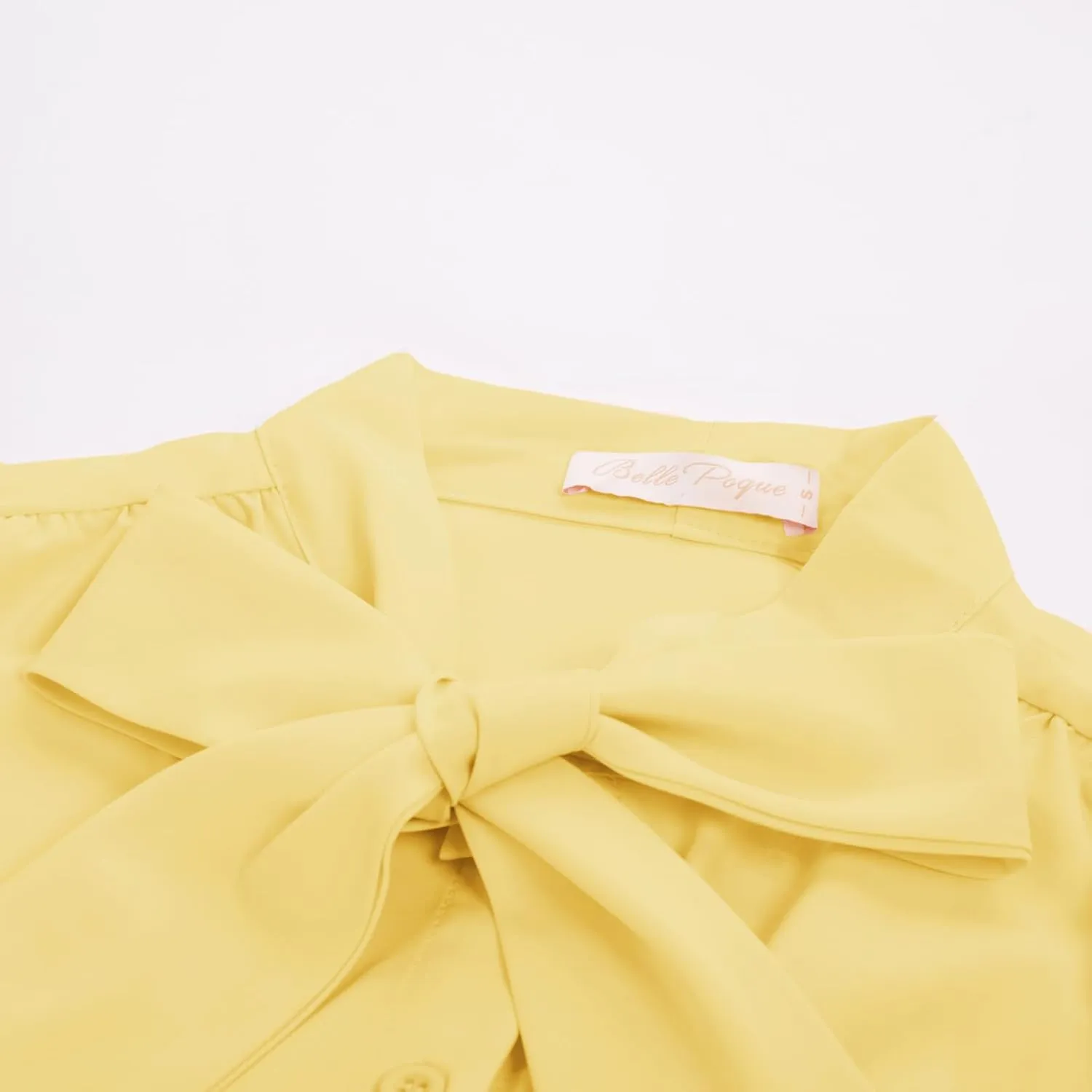 Belle Poque Summer Short Sleeve Office Button Down Blouse Vintage Business Casual Shirts Tops with Bow Tie
