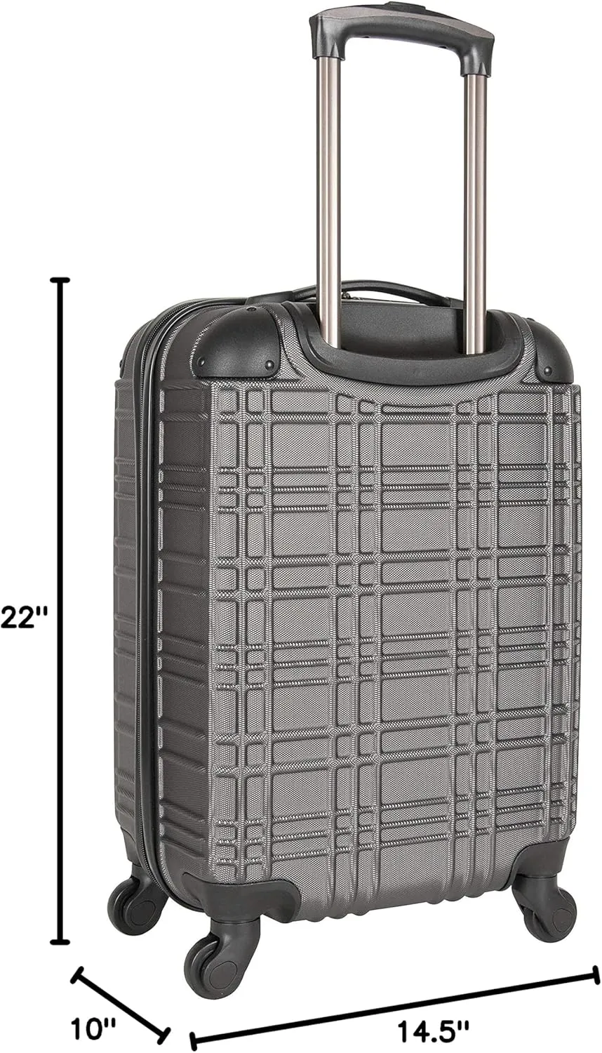 Ben Sherman Nottingham Lightweight Hardside 4-Wheel Spinner Travel Luggage, Charcoal, 20-Inch Carry On