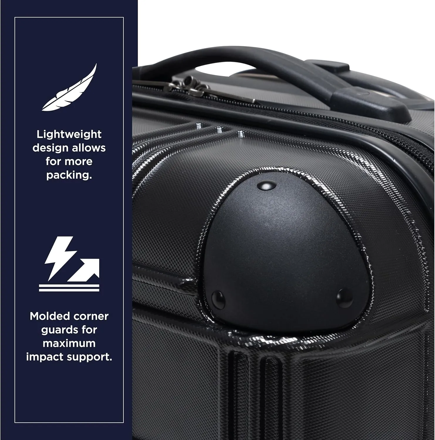 Ben Sherman Nottingham Lightweight Hardside 4-Wheel Spinner Travel Luggage, Charcoal, 20-Inch Carry On
