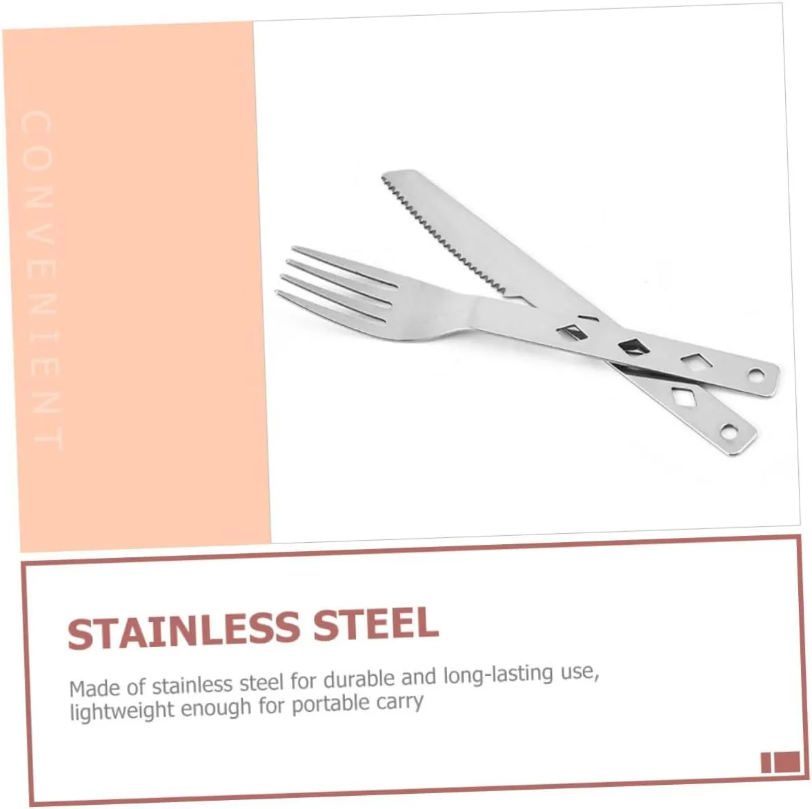 BESPORTBLE 2 Sets Outdoor Cutlery Stainless Steel Forks Spoons Lightweight Tableware for Bbq Hiking Picnic