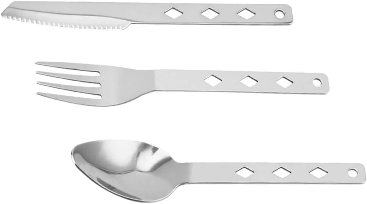 BESPORTBLE 2 Sets Outdoor Cutlery Stainless Steel Forks Spoons Lightweight Tableware for Bbq Hiking Picnic