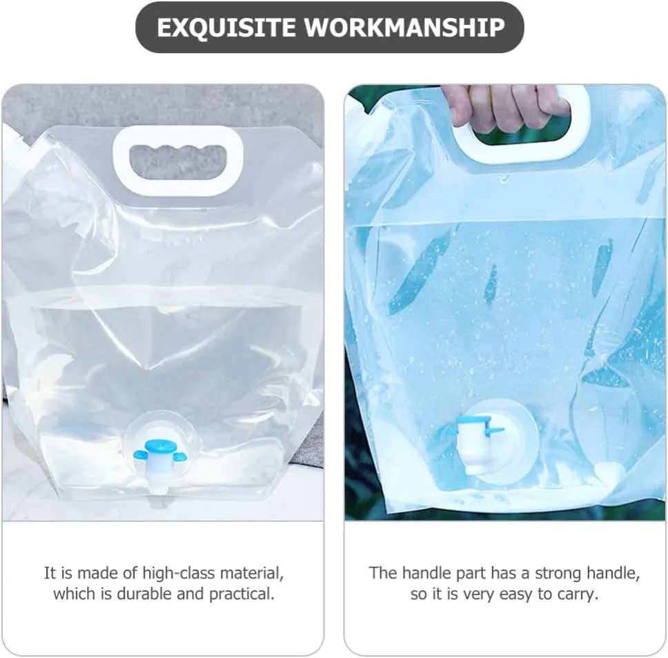 BESPORTBLE Camping Water Containers 2 Pack Collapsible Water Storage Bags Large Capacity Foldable for Easy Carrying Storage