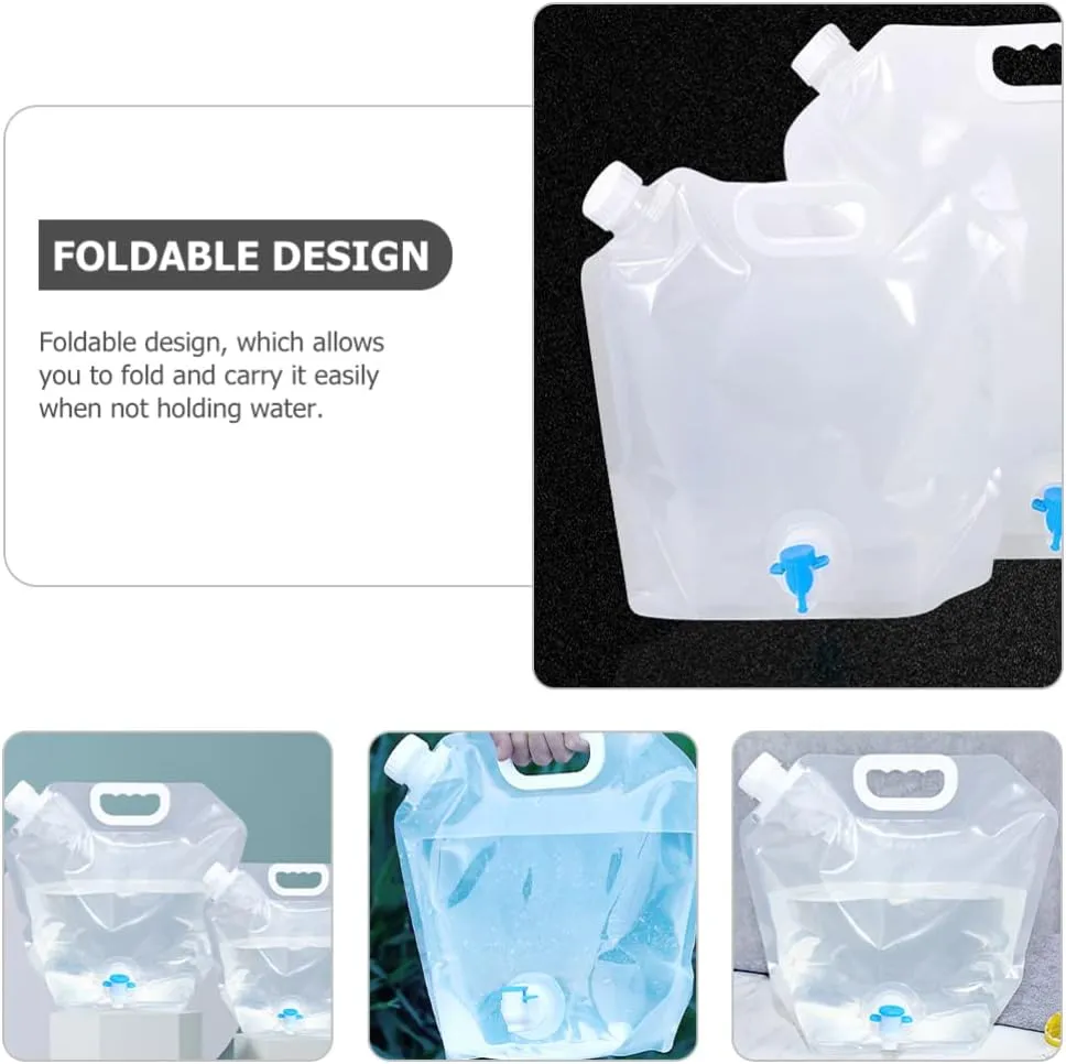 BESPORTBLE Camping Water Containers 2 Pack Collapsible Water Storage Bags Large Capacity Foldable for Easy Carrying Storage