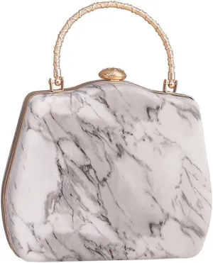 BESPORTBLE Evening Bags for Women Formal Wedding Banquet Purse Marbling Texture Dinner Bag for Lady