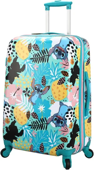 Bioworld Lilo & Stitch Tropical All-Over Print 20" Blue Carry-On Rolling Luggage