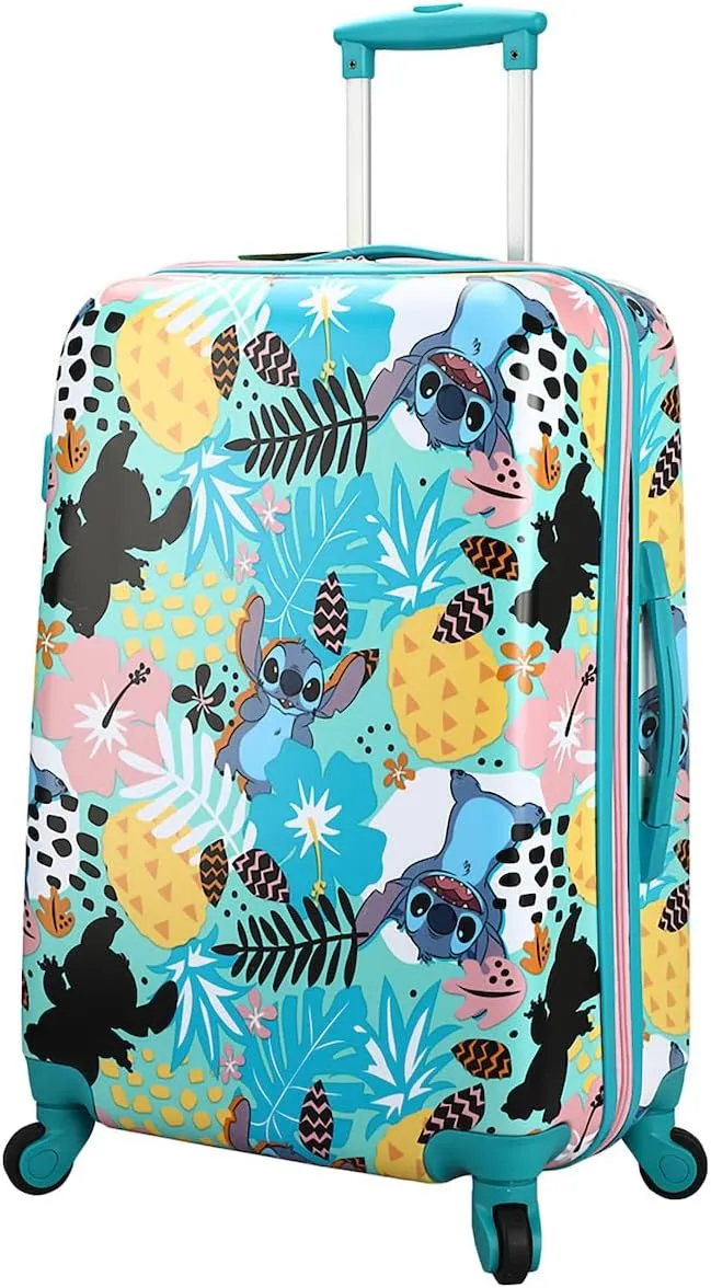 Bioworld Lilo & Stitch Tropical All-Over Print 20" Blue Carry-On Rolling Luggage