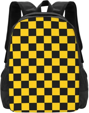 Black And Yellow Square Lightweight Packable Backpack Travel Casual Large Capacity Daypack Foldable Backpack For Men Women