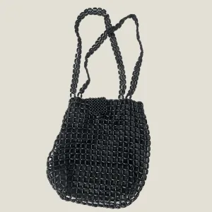 Black Beaded Shoulder Bag