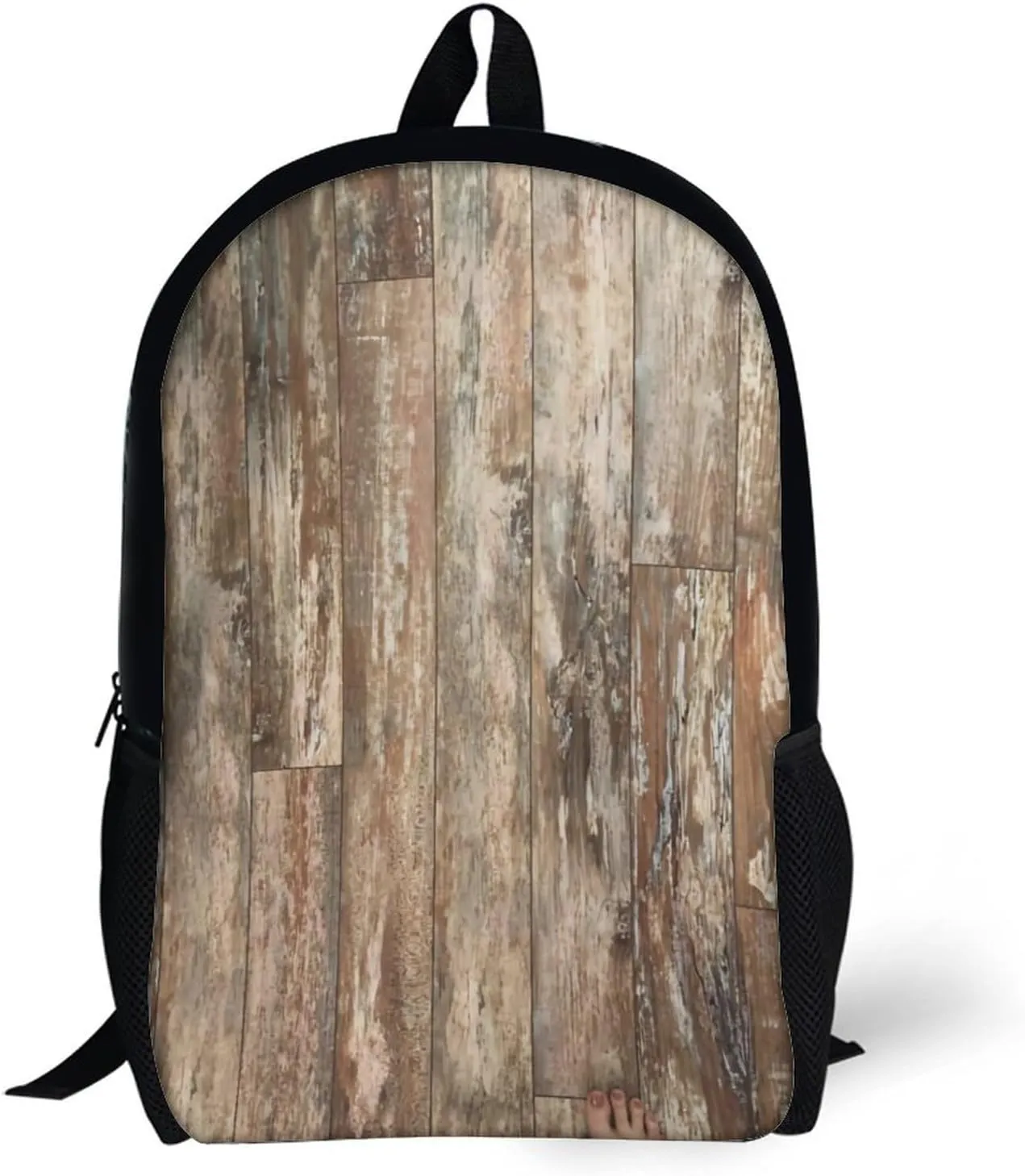 Black Bear Cabin Rustic Wood Backpack Lightweight Waterproof Backpacks Laptop Backpack for Unisex Casual Travel Daypacks Large Capacity