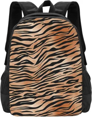 Black Orange Tiger Print Lightweight Packable Backpack Travel Casual Large Capacity Daypack Foldable Backpack For Men Women