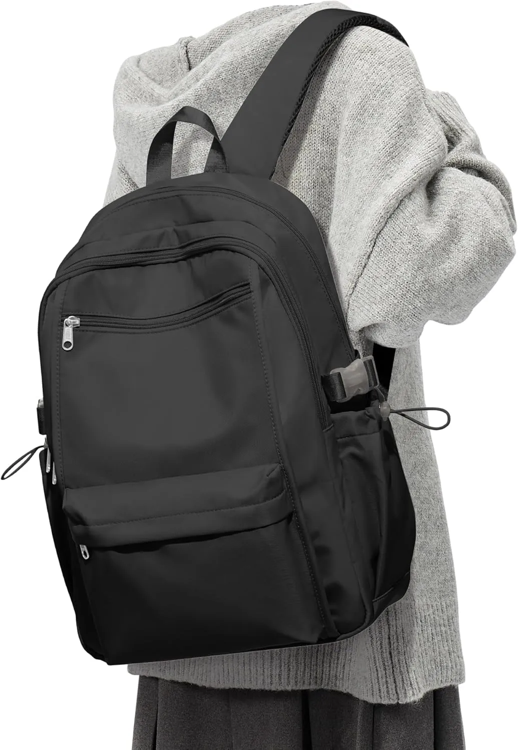 Black School Backpack for Teen Girls Lightweight College Backpack Women Travel Backpacks Waterproof High School Bookbag for Men Classic Casual Daypacks