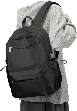 Black School Backpack for Teen Girls Lightweight College Backpack Women Travel Backpacks Waterproof High School Bookbag for Men Classic Casual Daypacks