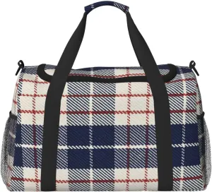 Black White Grid Thin Line Travel Duffel Bag Large Foldable Waterproof Overnight Bag For Beach Swim Bags Pool Sports Gym