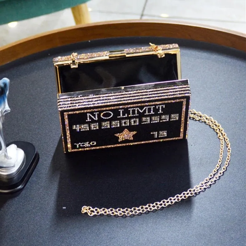 Bling Money Purses and Handbags Diamond Evening Clutch Bag for Wedding Party