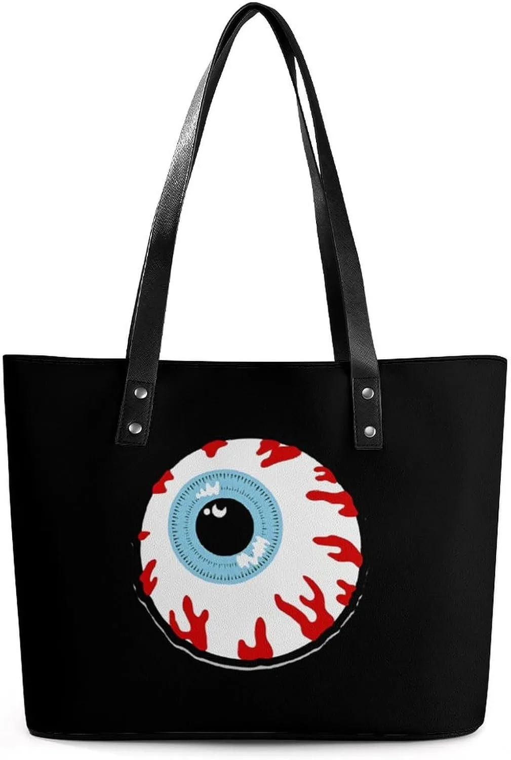 Bloodshot Eyeball Tote Bag Ladies Leather Handbags Large Western Purse Shoulder Bag