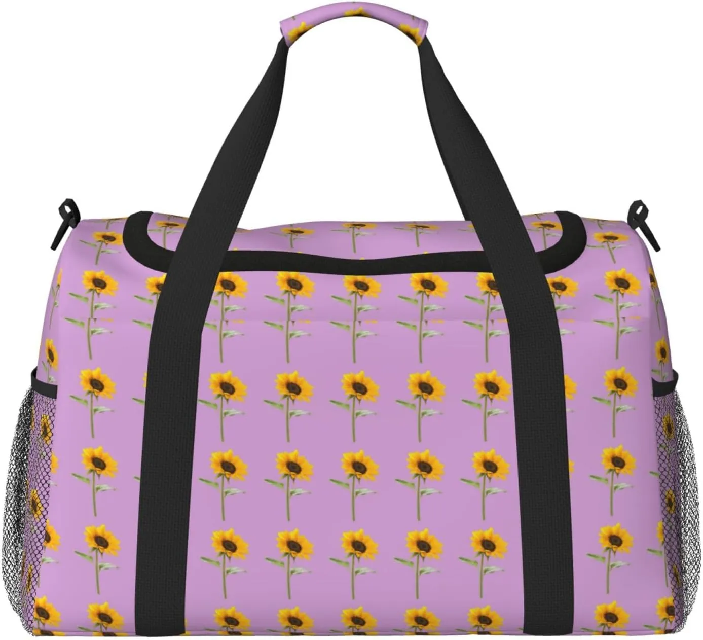 Bloom Sunflower Print Weekender Bag Large Capacity Hand Travel Bag Carry On Tote Airplane Travel Tote