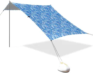 Blue Leafs Fruits Stable Beach Tent UPF50  Protection Lightweight Shade Sun Shelter with Carrying Bag for Camping, Picnics, Backyard & Fishing