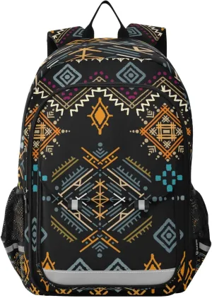 Bohemian Aztec Tribe Boho Laptop Backpack Purse for Women Men School Bag 17 Inch Bookbag Student Boys Girls Travel Casual Daypack