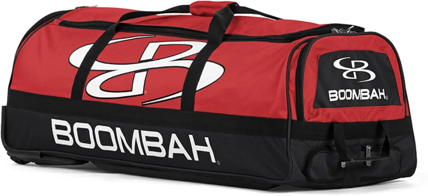 Boombah Brute Rolling Bat Bag - 35" x 15" x 12-1/2" - Multiple Color Options - Holds 4 Bats and Room for Gear - Wheeled Bag