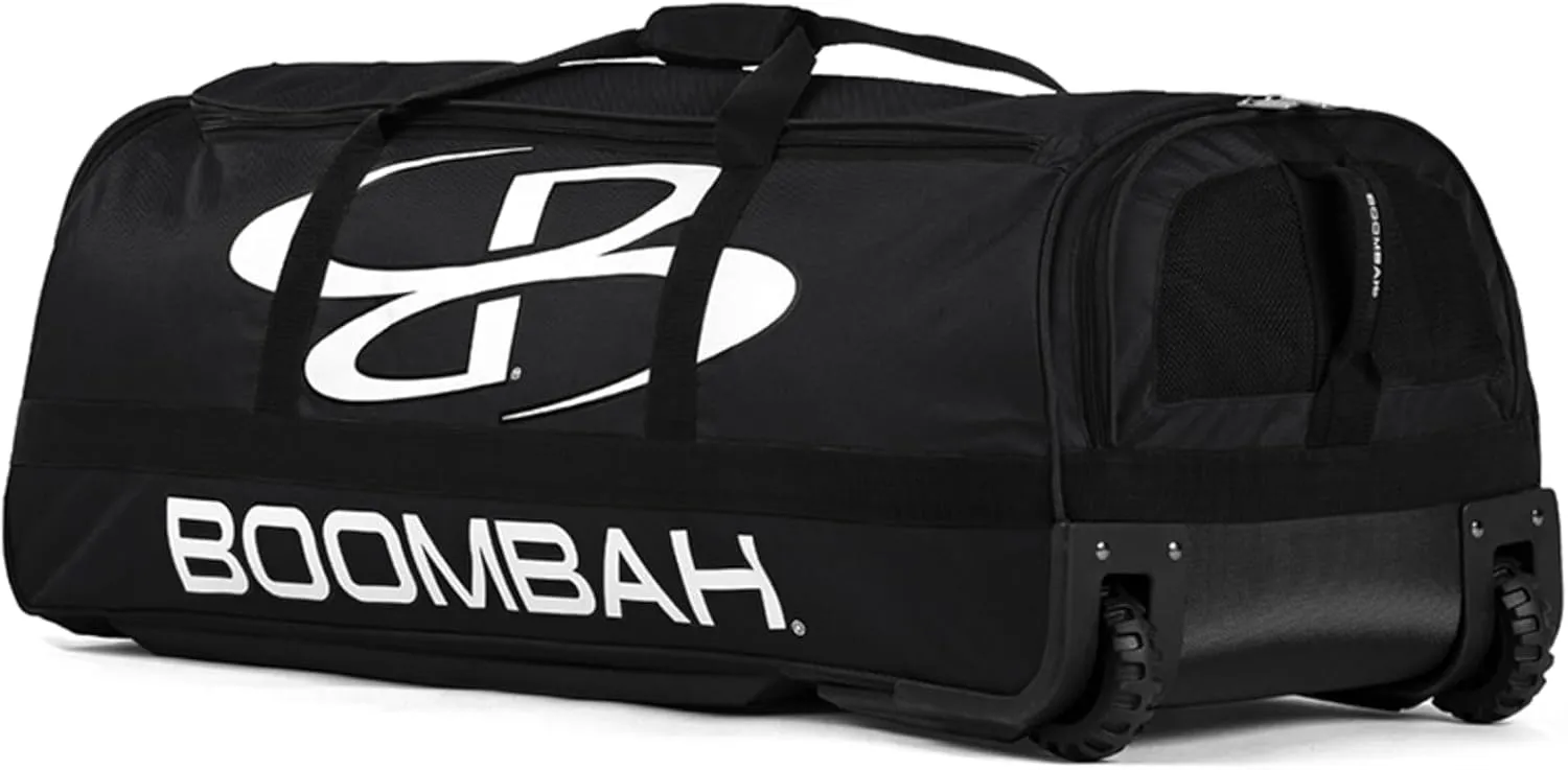 Boombah Brute Rolling Bat Bag - 35" x 15" x 12-1/2" - Multiple Color Options - Holds 4 Bats and Room for Gear - Wheeled Bag