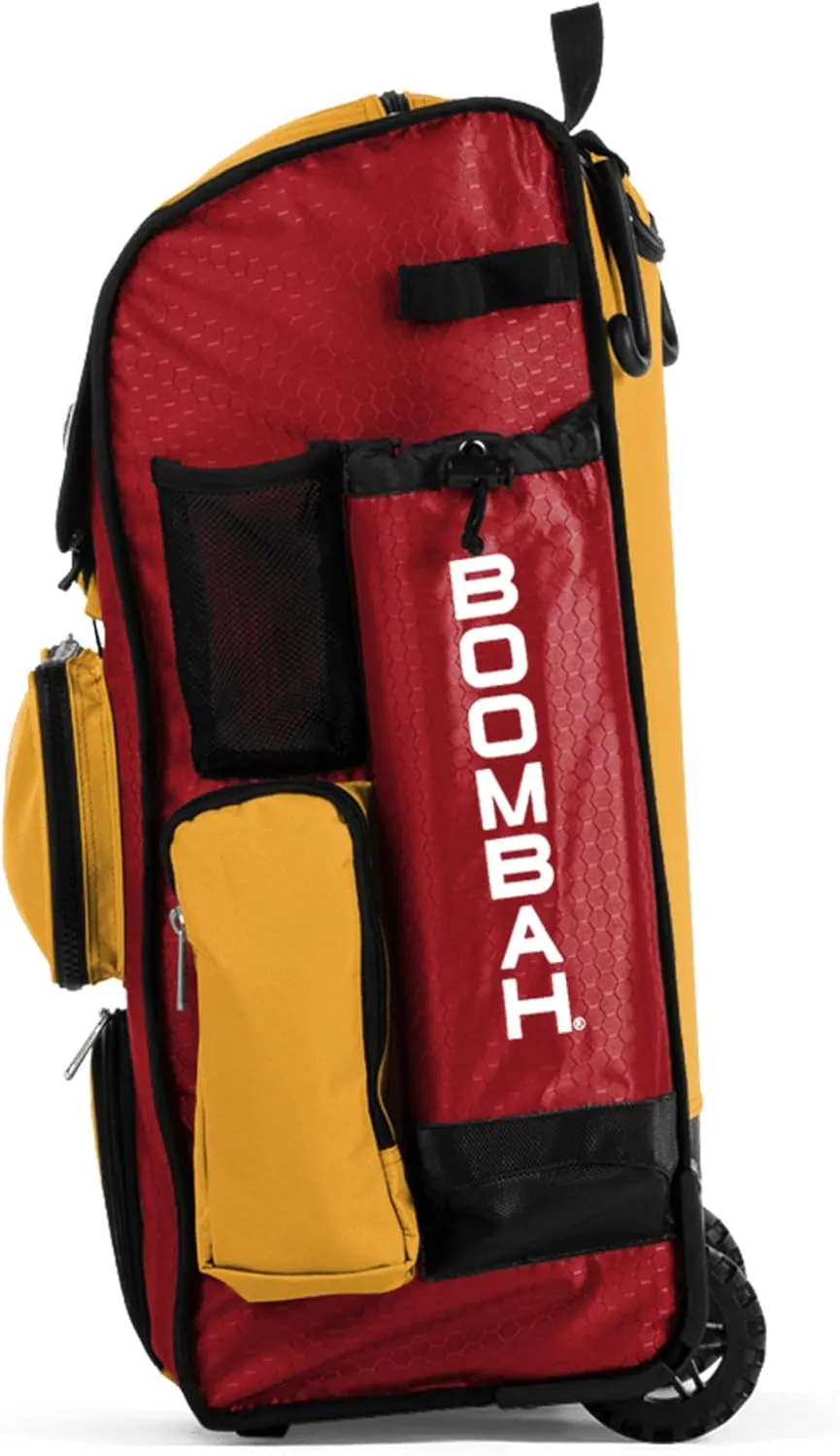 Boombah Rolling Superpack Baseball/Softball Gear Bag - 23-1/2" x 13-1/2" x 9-1/2" - Multiple Colors - Telescopic Handle and Holds 4 Bats - Wheeled Version