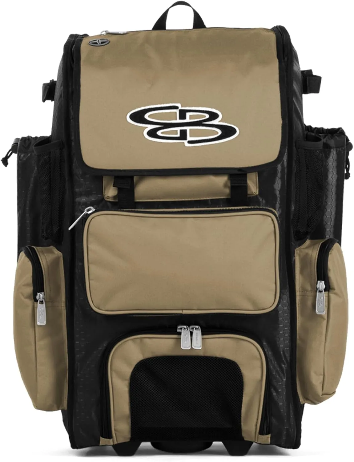 Boombah Rolling Superpack Baseball/Softball Gear Bag - 23-1/2" x 13-1/2" x 9-1/2" - Multiple Colors - Telescopic Handle and Holds 4 Bats - Wheeled Version