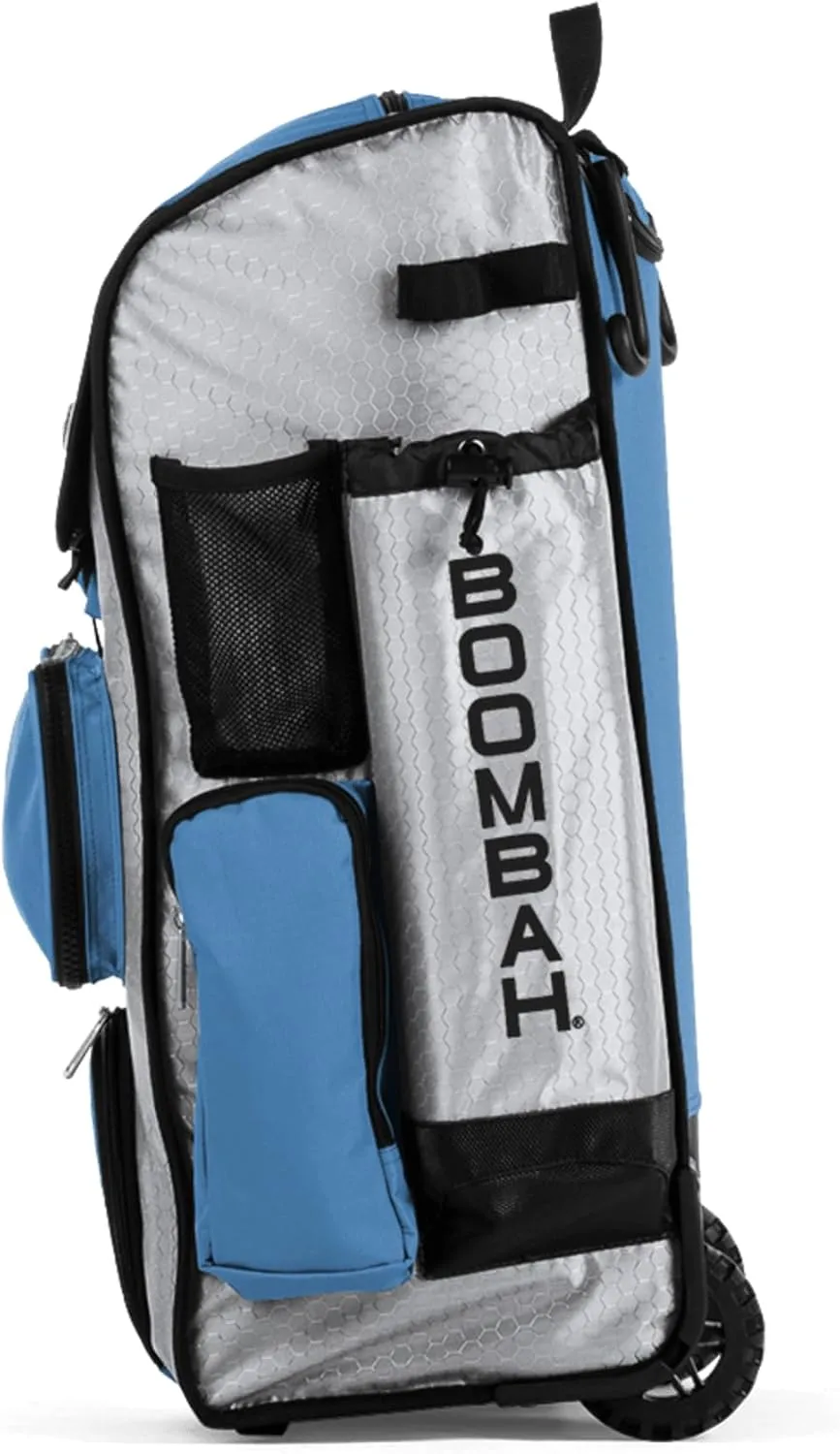 Boombah Rolling Superpack Baseball/Softball Gear Bag - 23-1/2" x 13-1/2" x 9-1/2" - Multiple Colors - Telescopic Handle and Holds 4 Bats - Wheeled Version