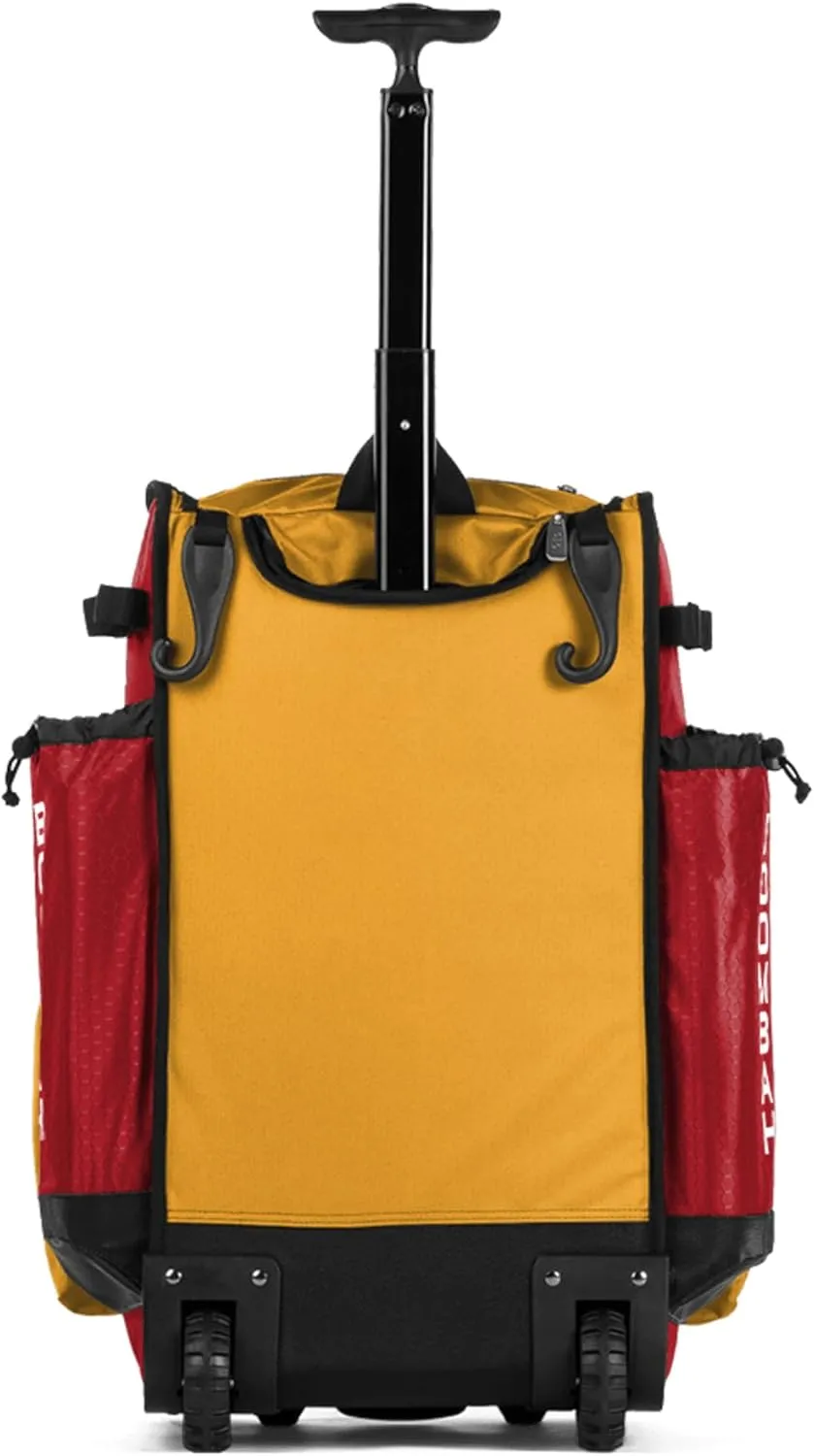 Boombah Rolling Superpack Baseball/Softball Gear Bag - 23-1/2" x 13-1/2" x 9-1/2" - Multiple Colors - Telescopic Handle and Holds 4 Bats - Wheeled Version