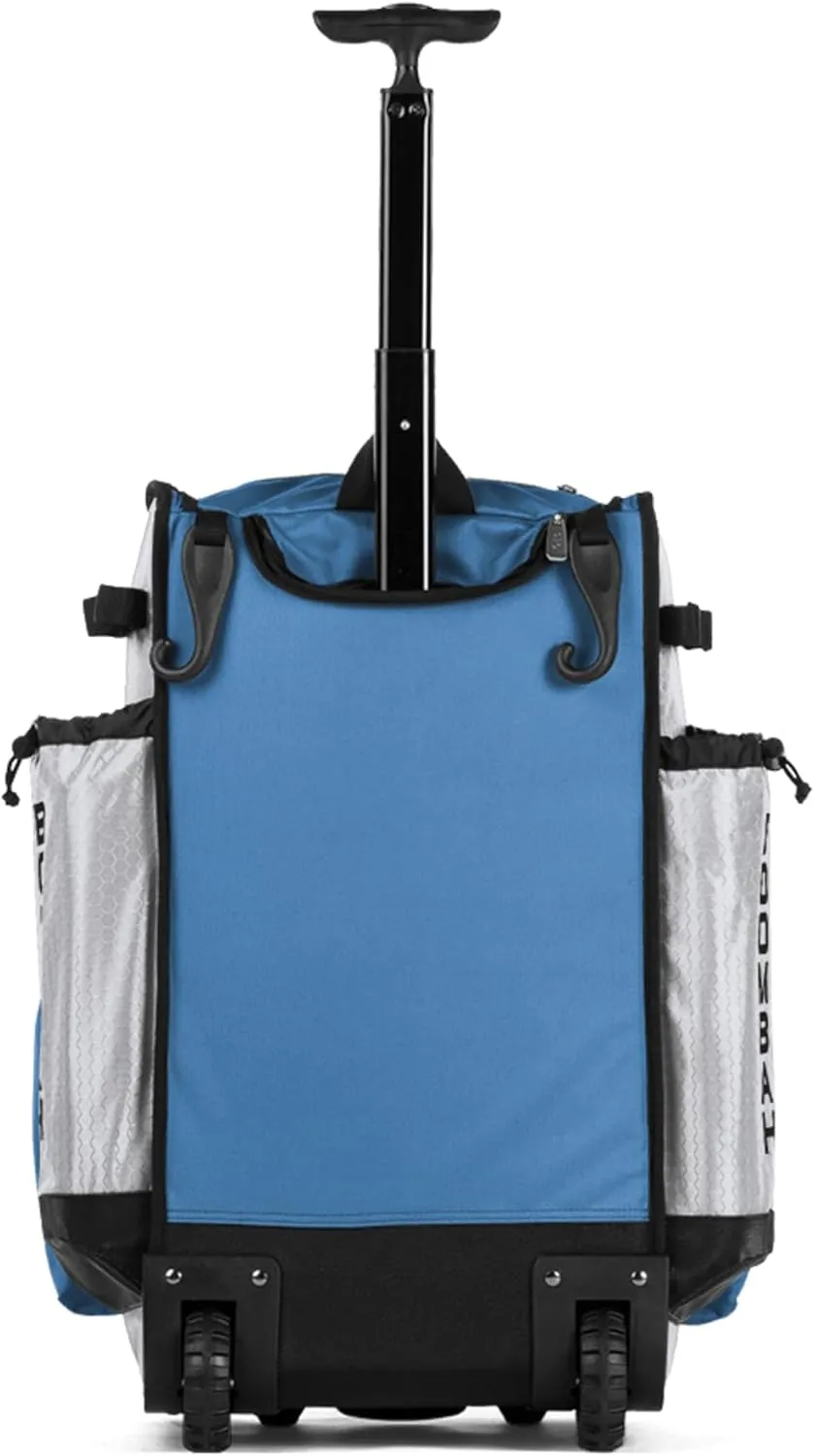 Boombah Rolling Superpack Baseball/Softball Gear Bag - 23-1/2" x 13-1/2" x 9-1/2" - Multiple Colors - Telescopic Handle and Holds 4 Bats - Wheeled Version