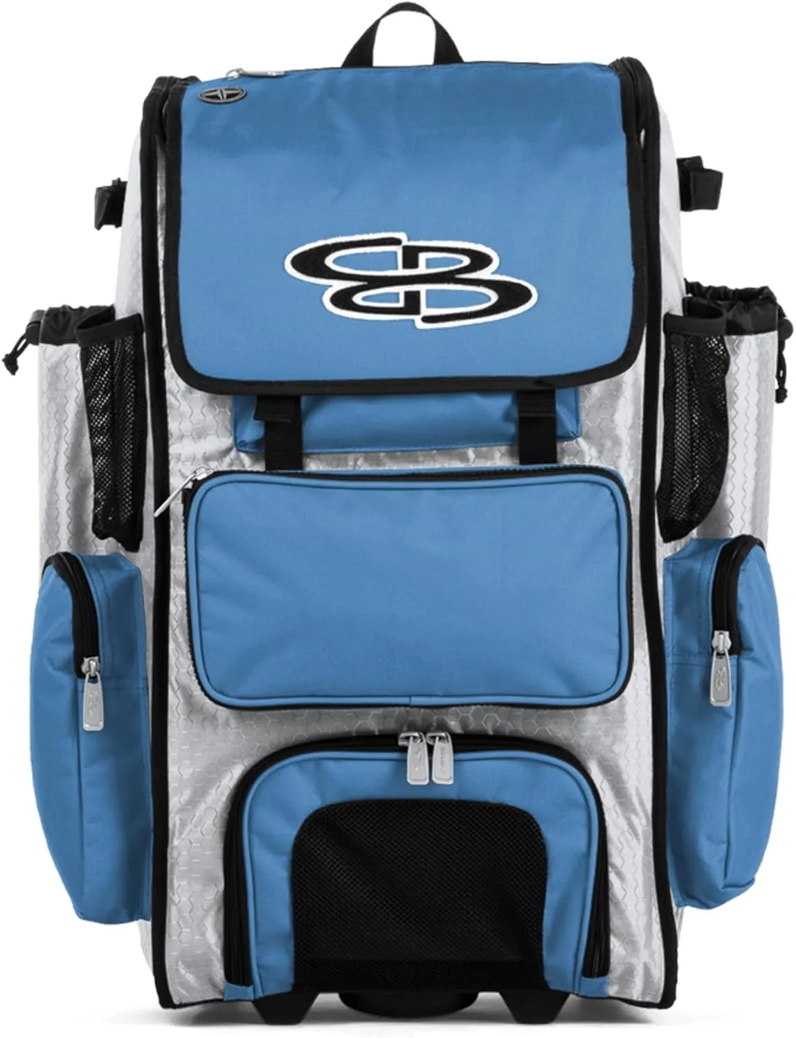 Boombah Rolling Superpack Baseball/Softball Gear Bag - 23-1/2" x 13-1/2" x 9-1/2" - Multiple Colors - Telescopic Handle and Holds 4 Bats - Wheeled Version