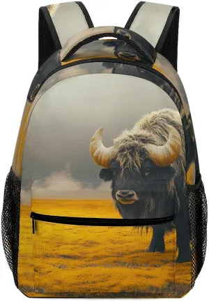 Bos Mutus in The Yellow Tundra Casual Daypack Backpack Laptop Bag Cute Unisex for Travel Business Work