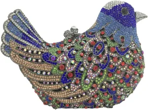 Boutique De FGG Bird Crystal Clutch Purses For Women Dressy Rhinestone Evening Bag Pigeon Prom Clutch Purse for Wedding,Mini