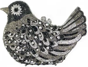 Boutique De FGG Bird Crystal Clutch Purses For Women Dressy Rhinestone Evening Bag Pigeon Prom Clutch Purse for Wedding,Mini